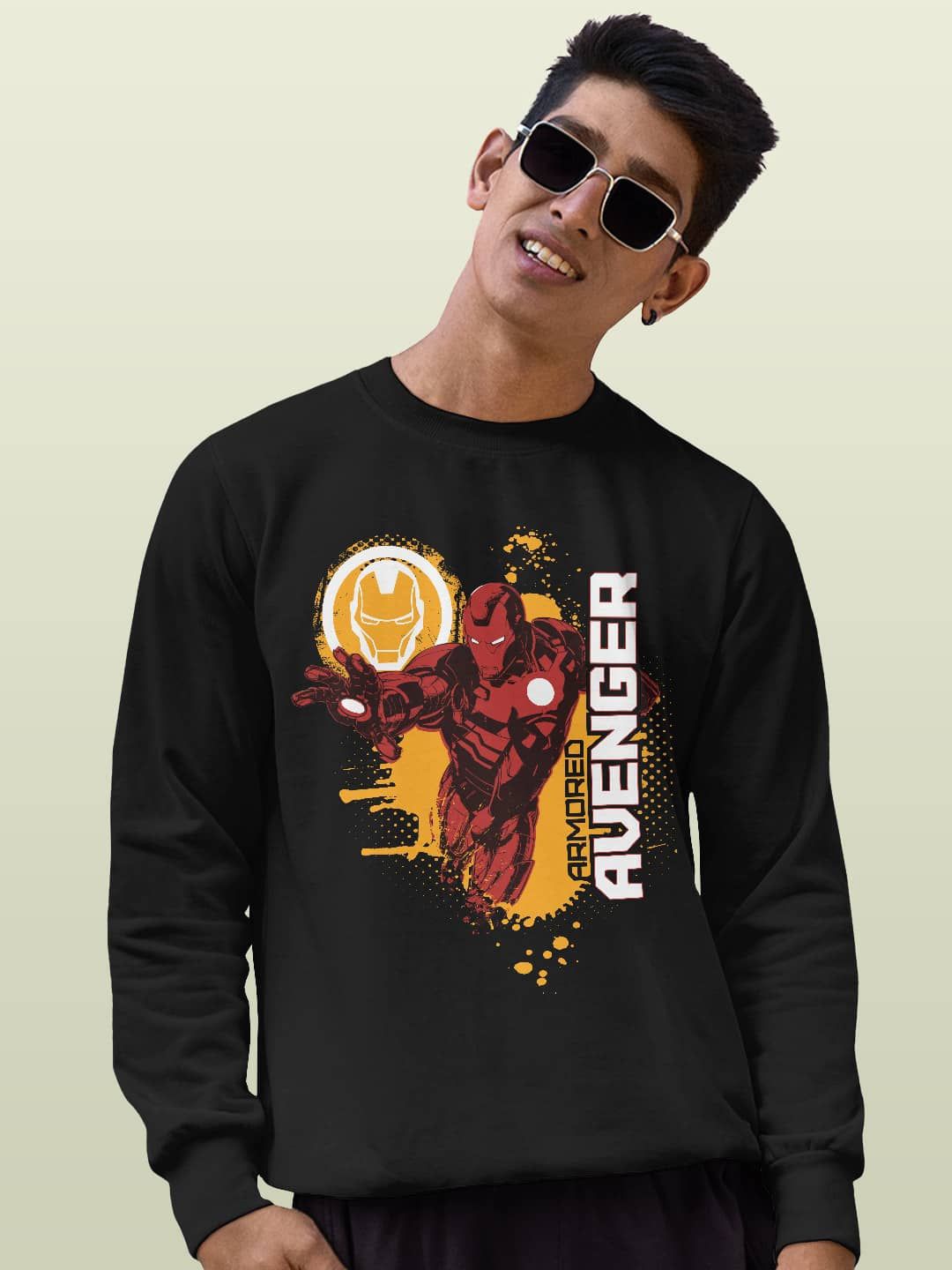 

macmerise Men Printed Sweatshirt, Black