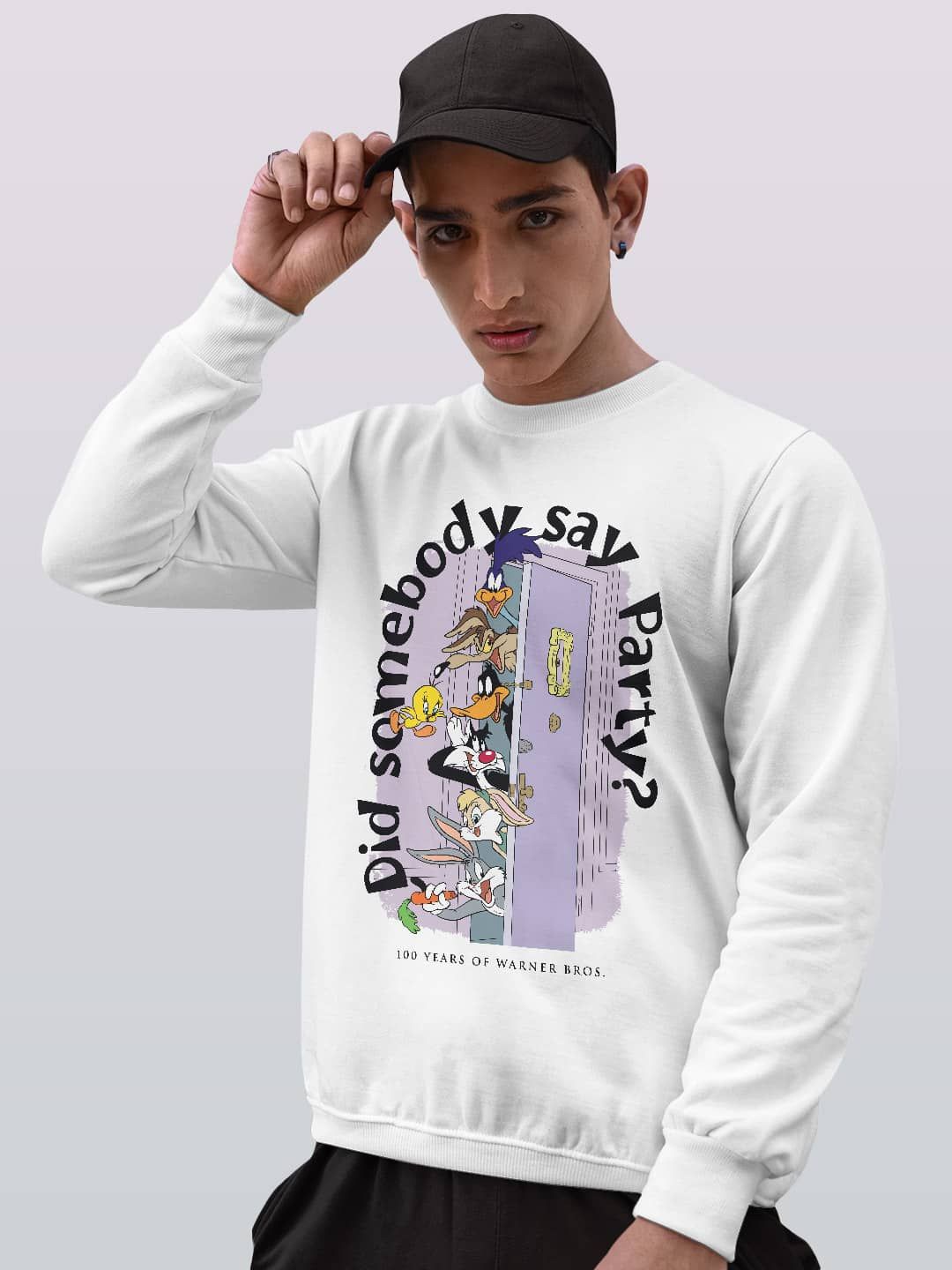 

macmerise Men Printed Sweatshirt, White