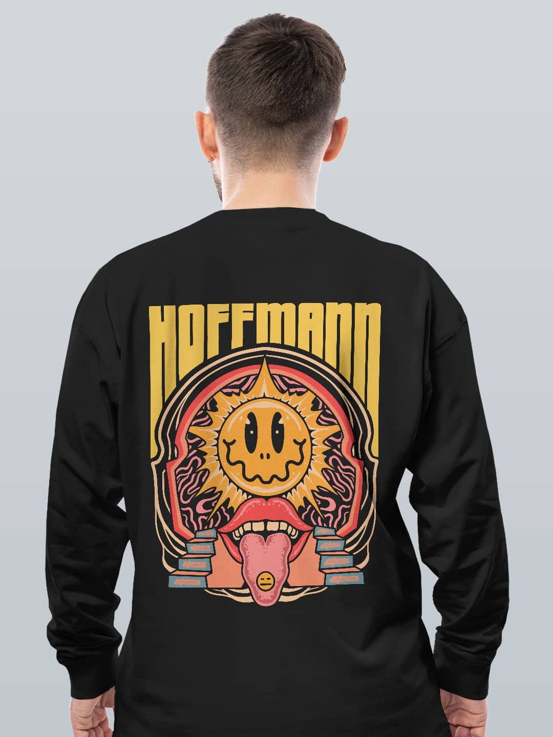 

macmerise Men Printed Sweatshirt, Black