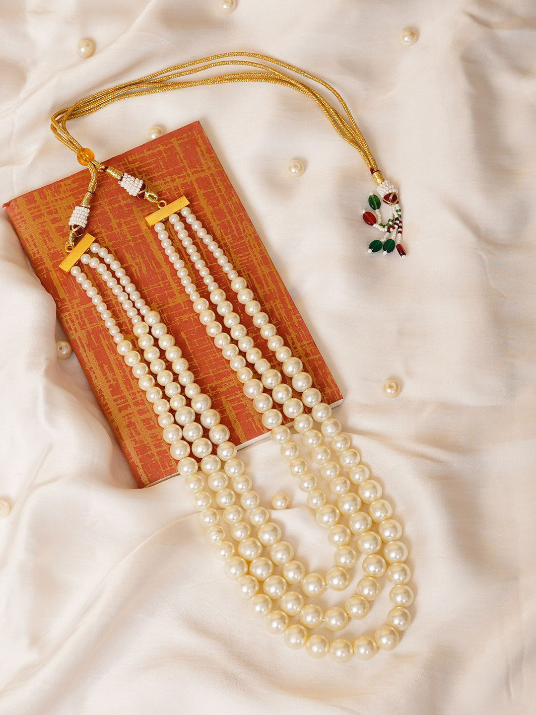 

Unnati Silks Amravati Pearls Beaded Layered Necklace, White