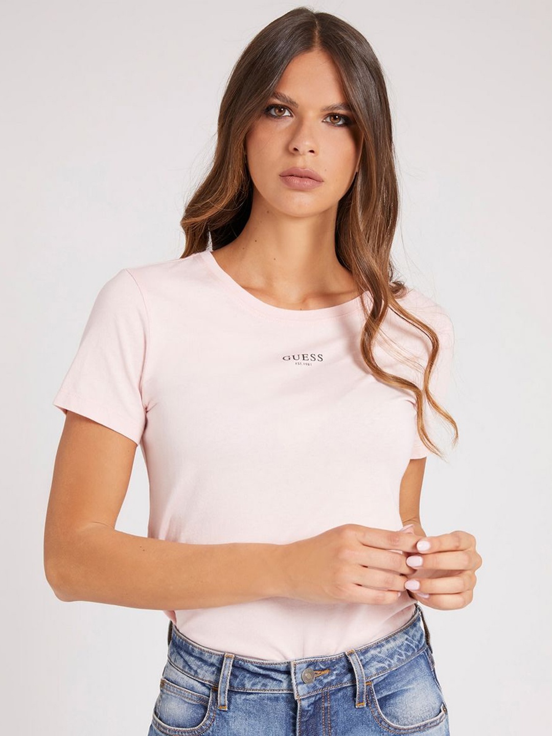 

GUESS Women Printed Graphic Printed T-shirt, Pink