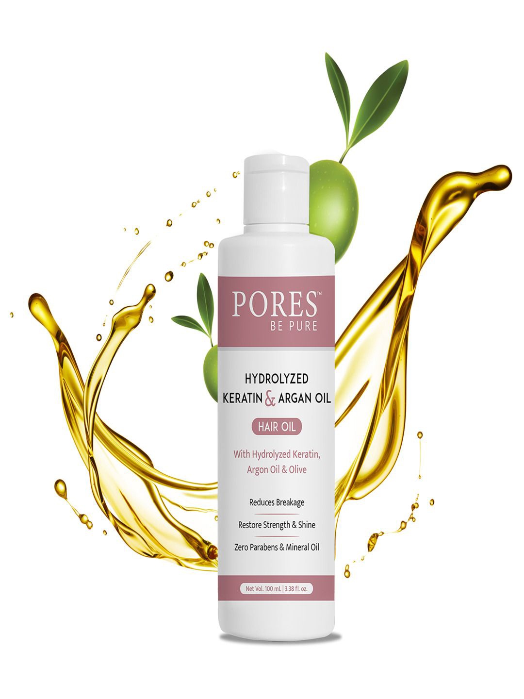 

PORES Be Pure Set Of 2-Pcs Keratin & Argan Hair Oil - 100ml Each, White