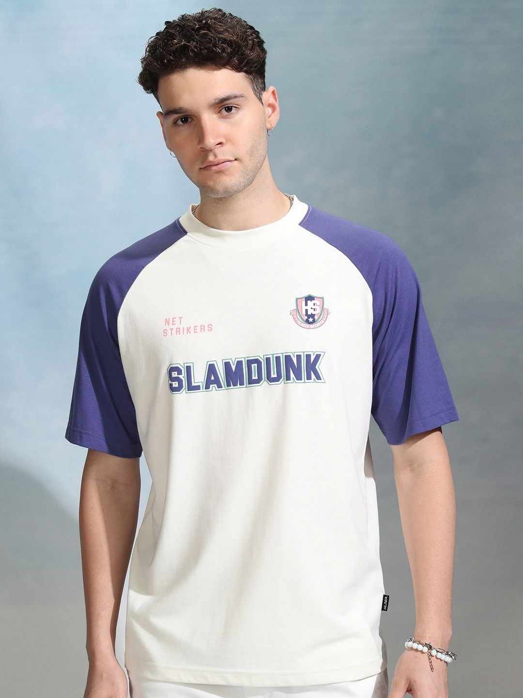 

HIGHLANDER Men Graphic Printed Round Neck Cotton Oversized T-shirt, Off white