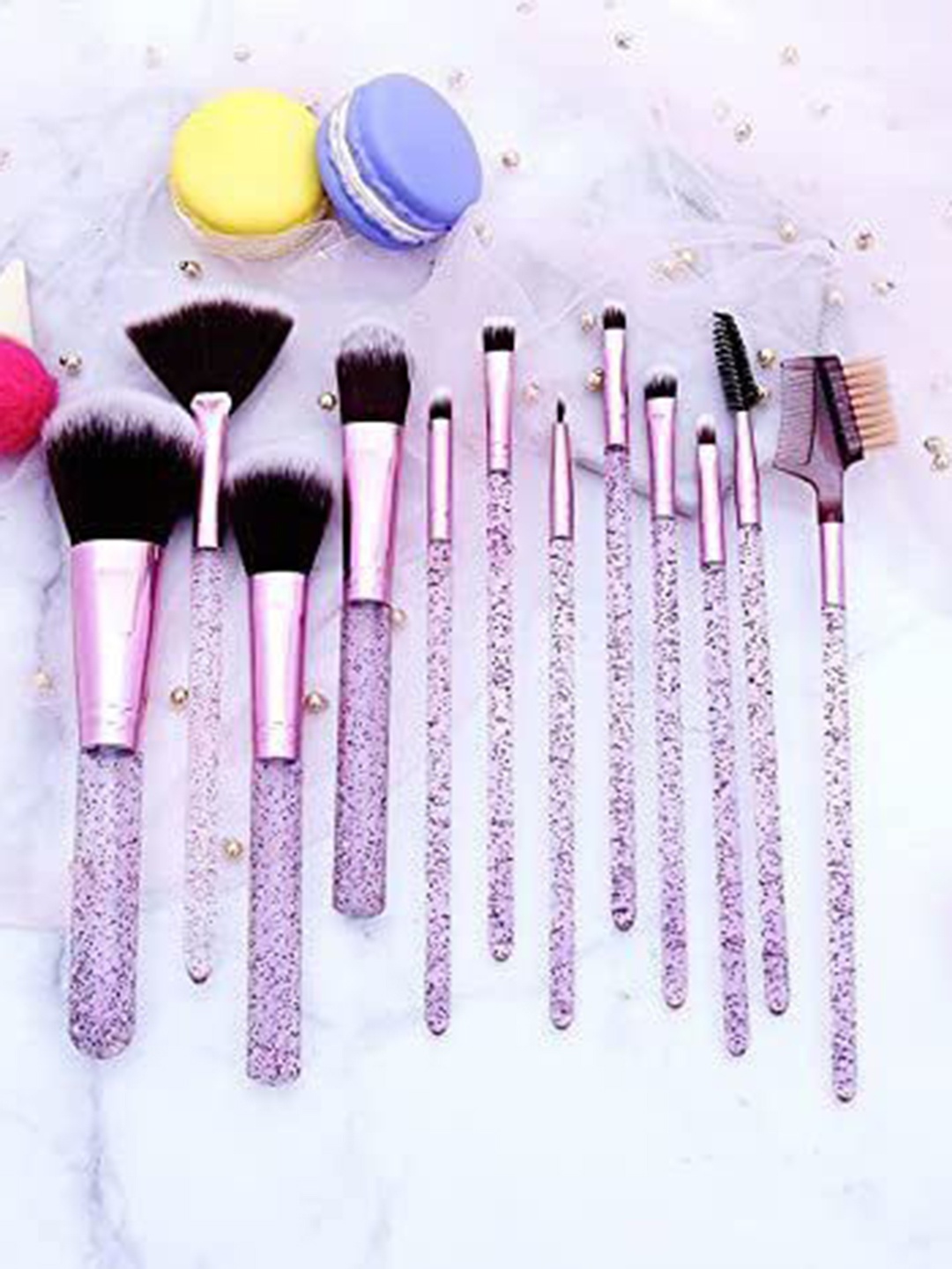 

Yoana Set of 12 Professional Series Makeup Brush Set with Storage Barrel - Shiny Purple