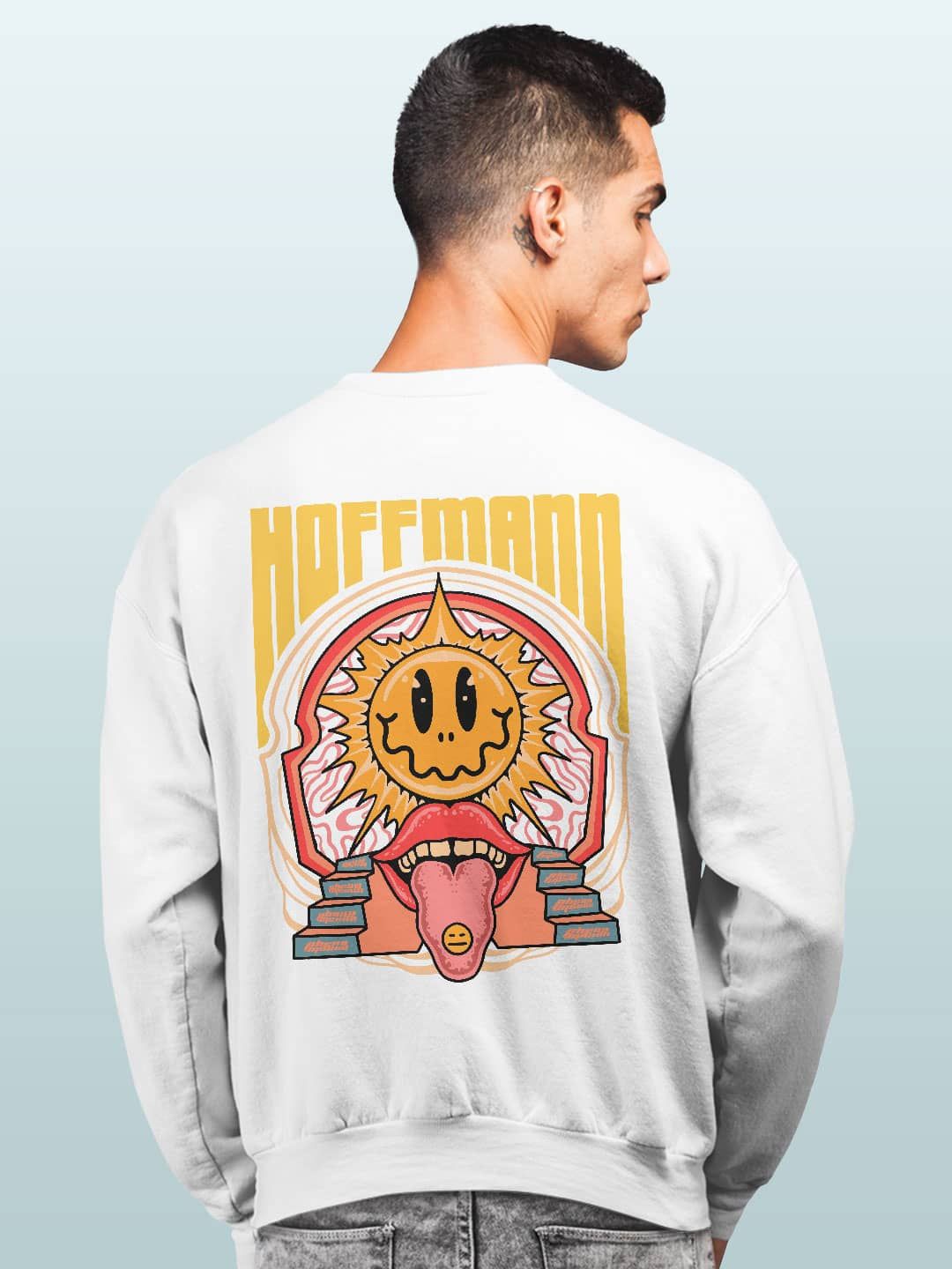 

macmerise Men Printed Sweatshirt, White