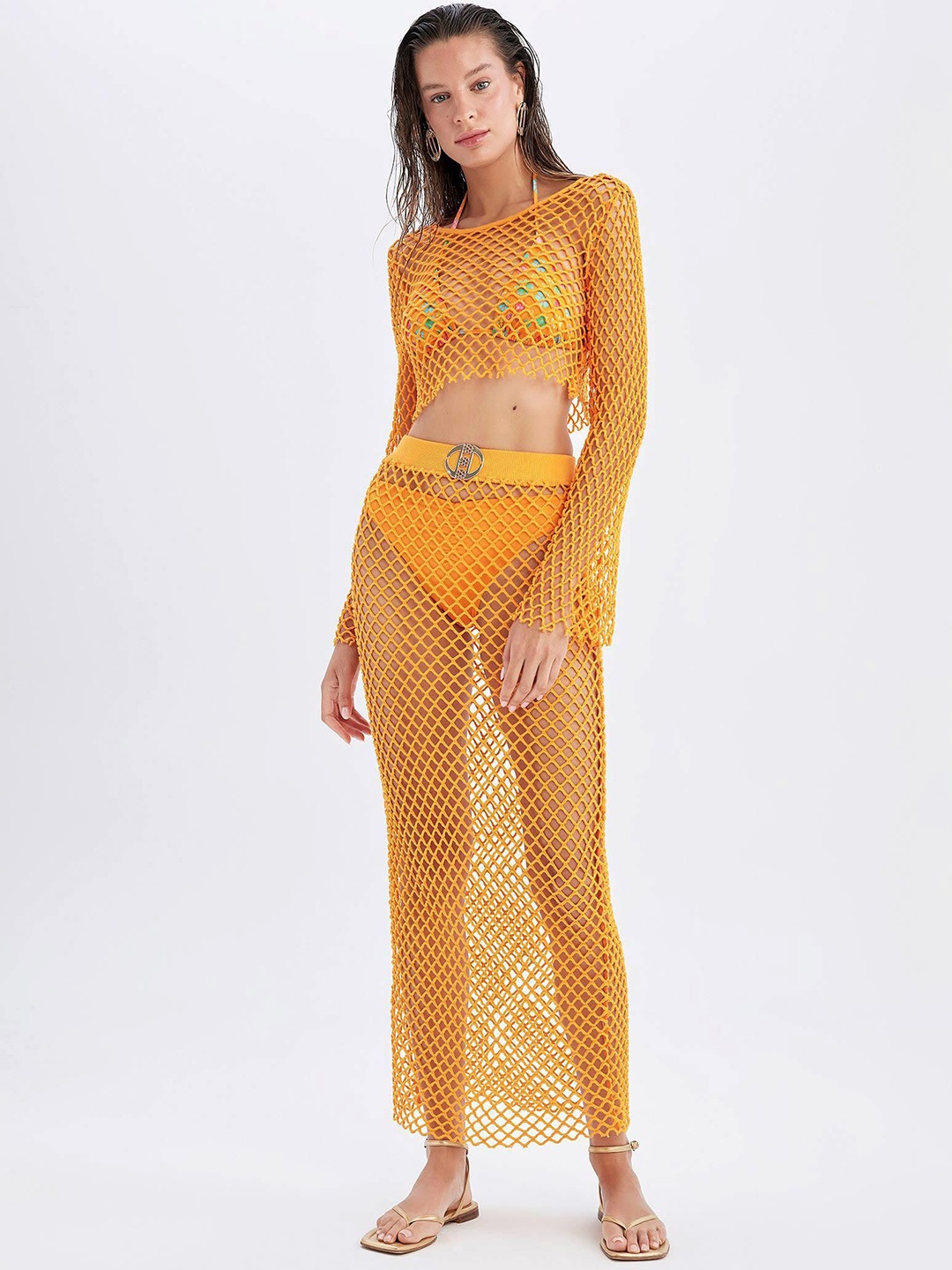 

DeFacto Women Swimwear Cover Up Set, Orange