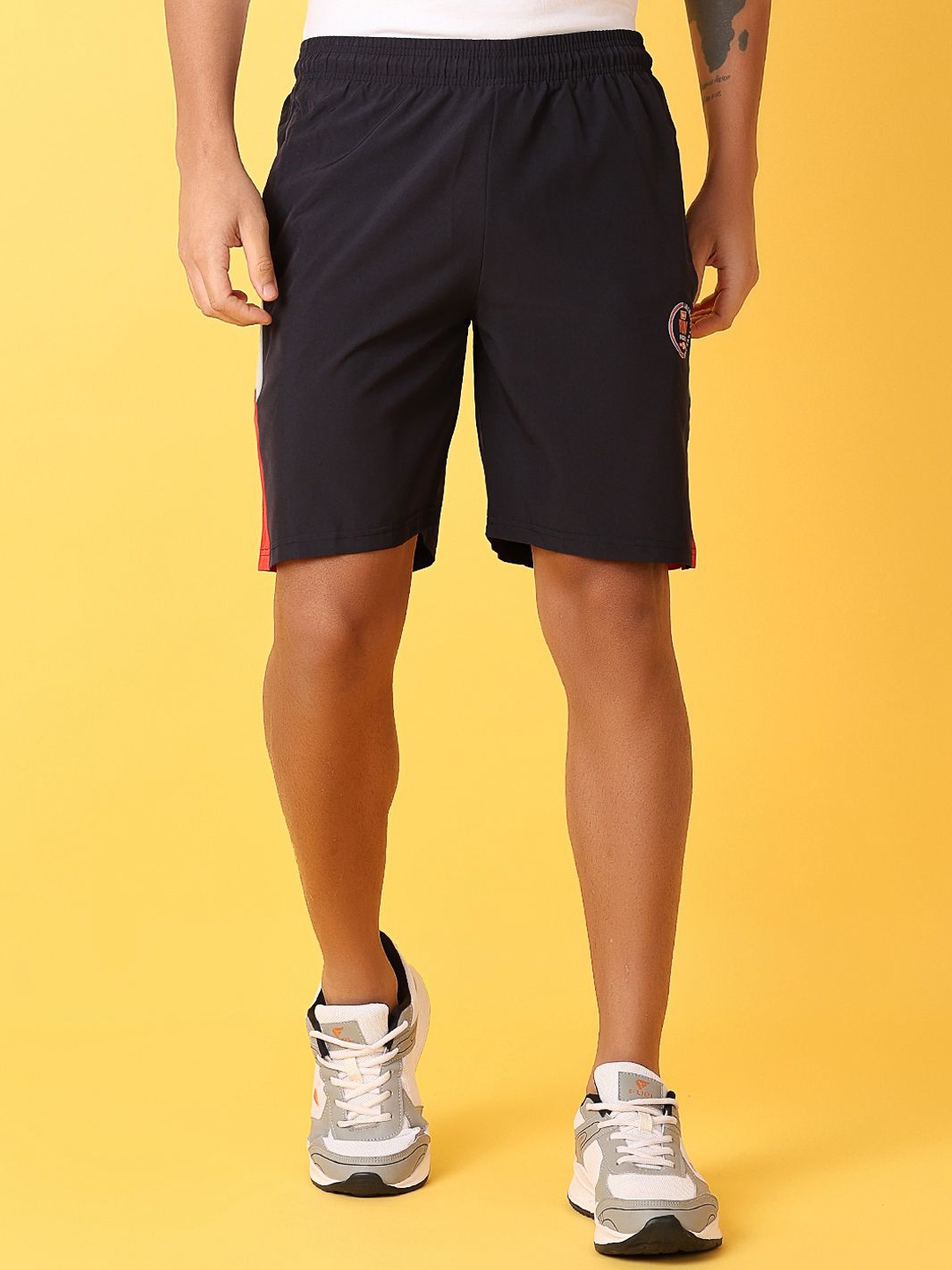 

V-Mart Men Cotton Solid Sports Shorts, Navy blue