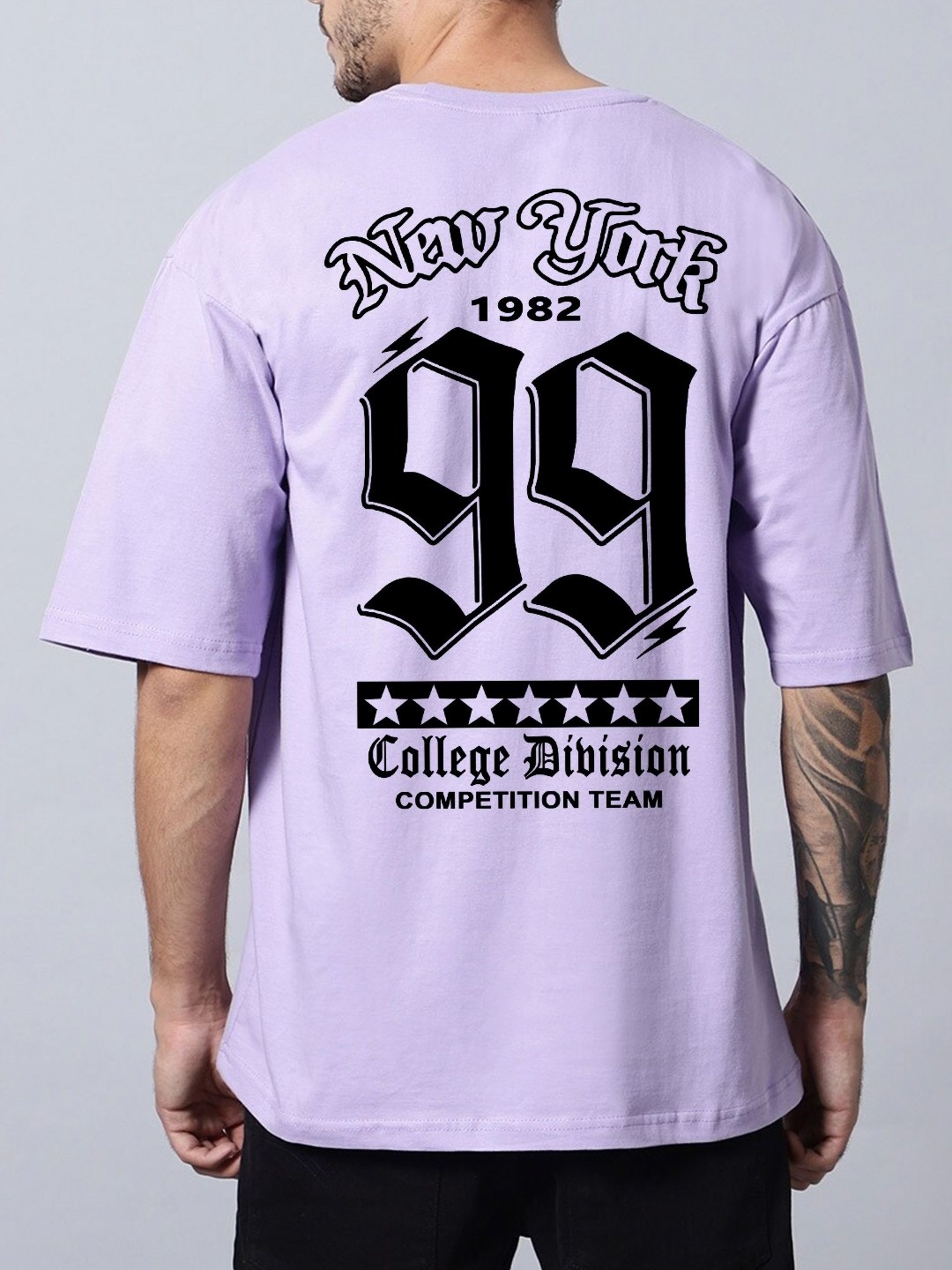 

TABADTOD Men Applique T-shirt, Lavender