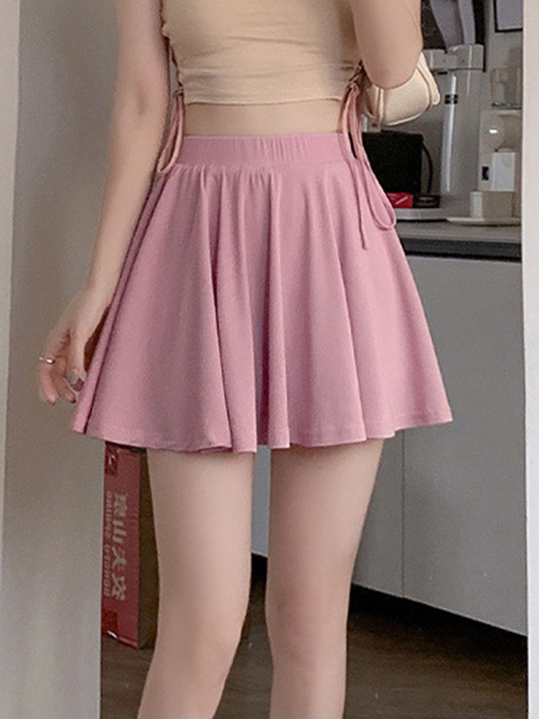 

LULU & SKY Women Mini Flared Skirts, Pink