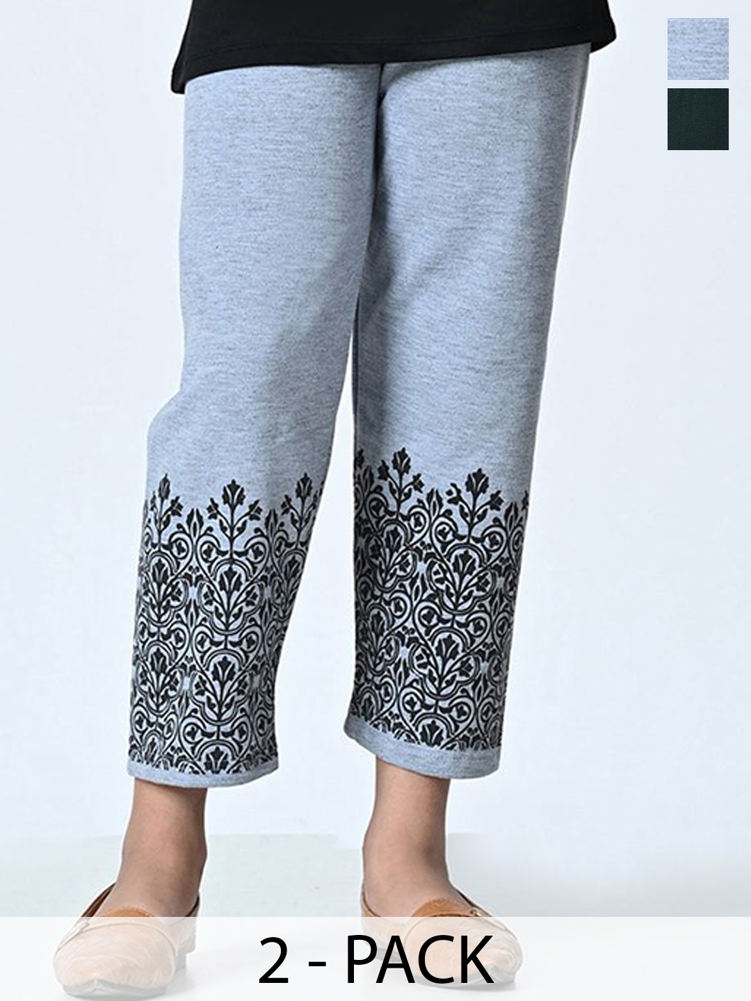 

BAESD Girls Pack Of 2 Printed Regular Pyjamas, Grey