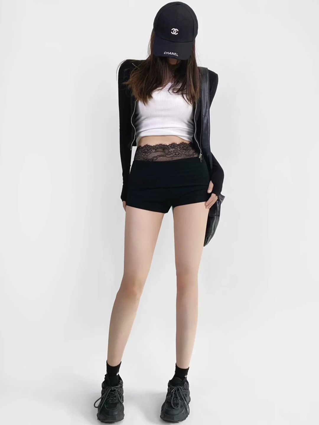 

LULU & SKY Women Slim Fit High-Rise Shorts, Black