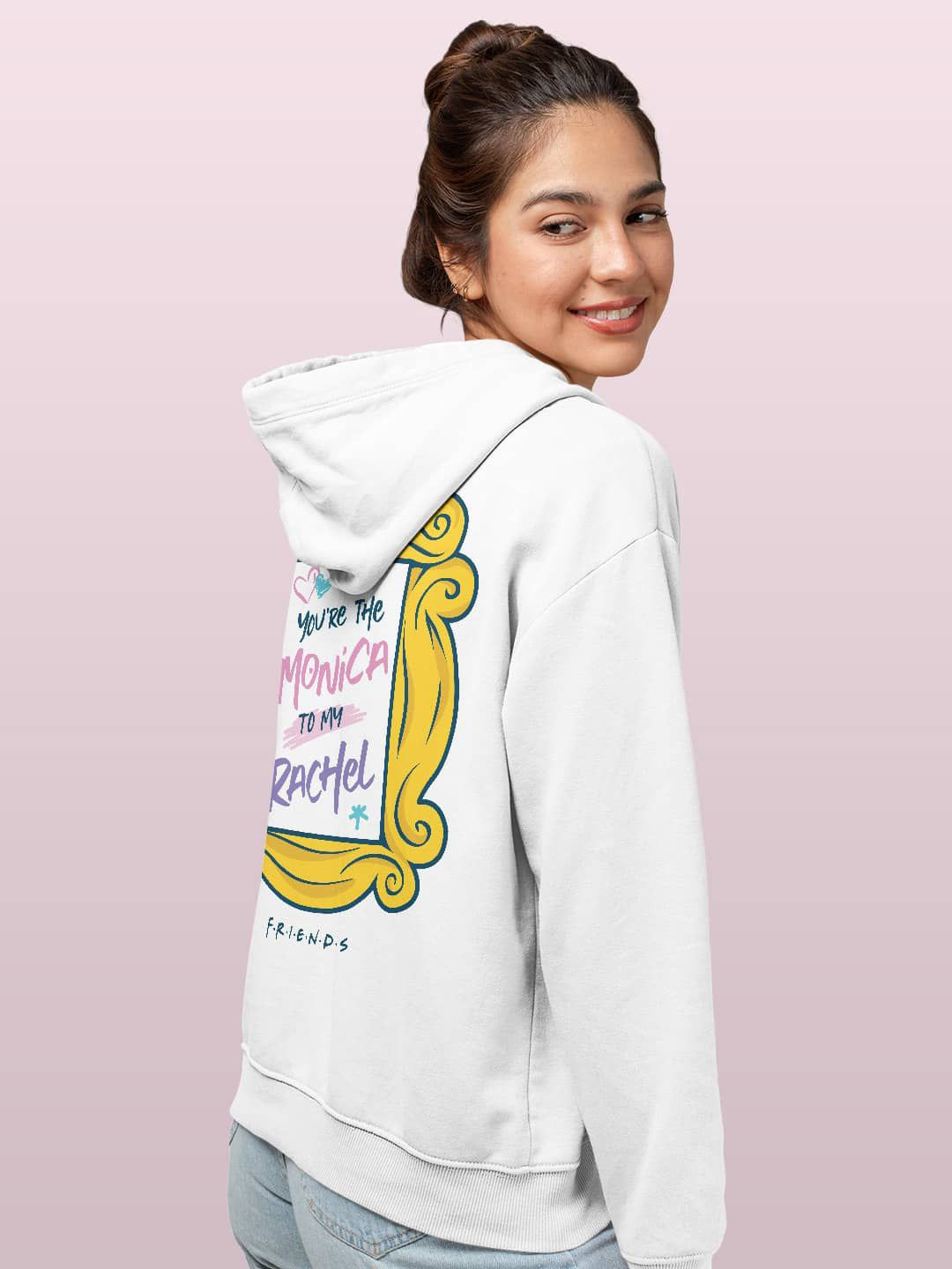 

macmerise Women Printed Hooded Sweatshirt, White
