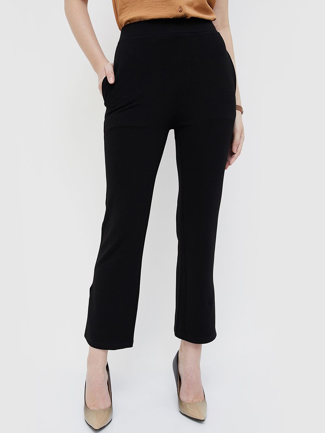 

CODE by Lifestyle Women High Rise Trousers, Black