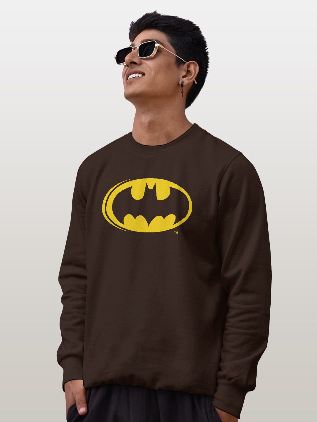 

macmerise Men Printed Sweatshirt, Brown