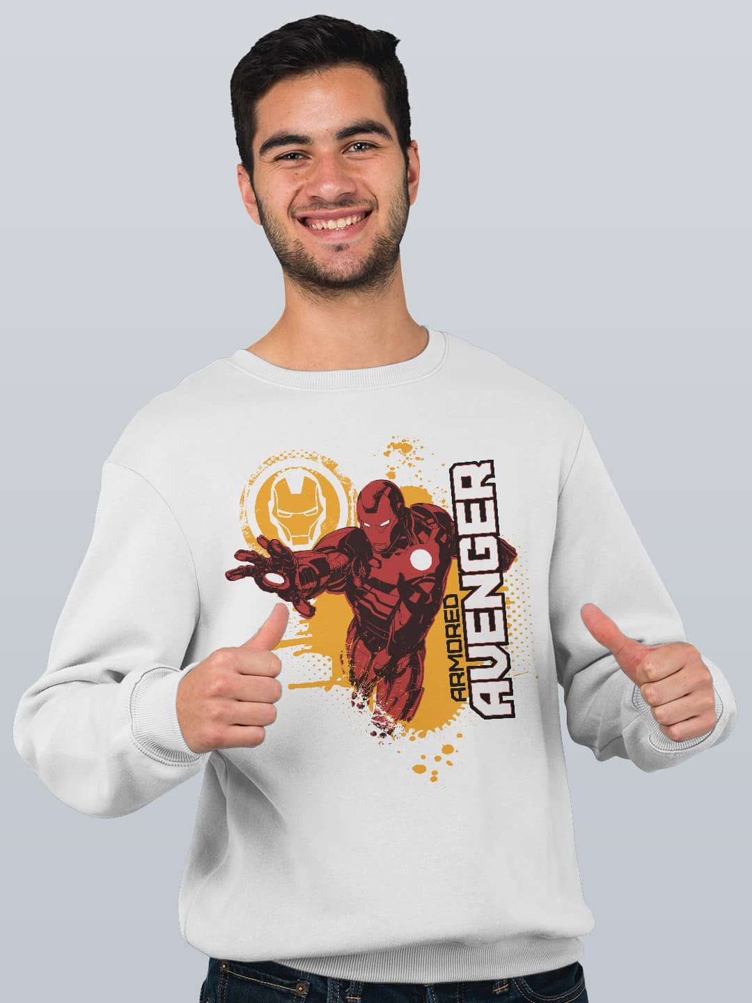 

macmerise Men Printed Sweatshirt, White