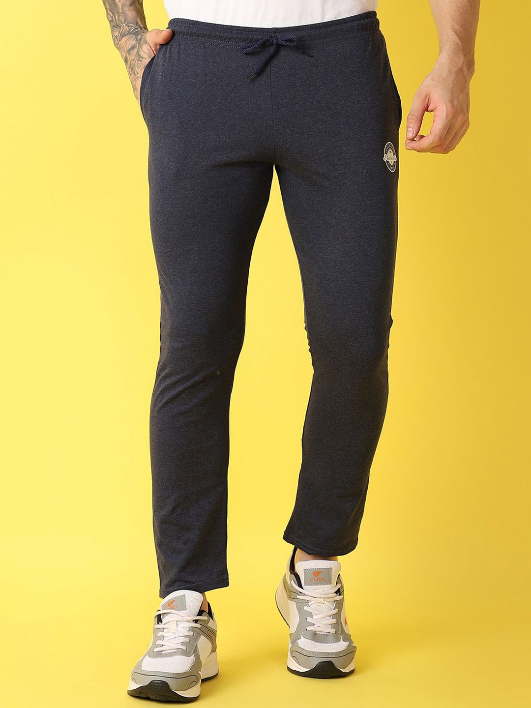 

V-Mart Men Cotton Track Pants, Navy blue