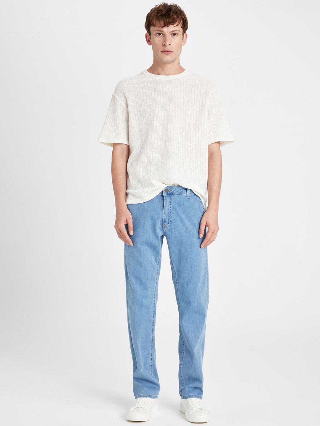 

DeFacto Men Regular Fit Trousers, Blue