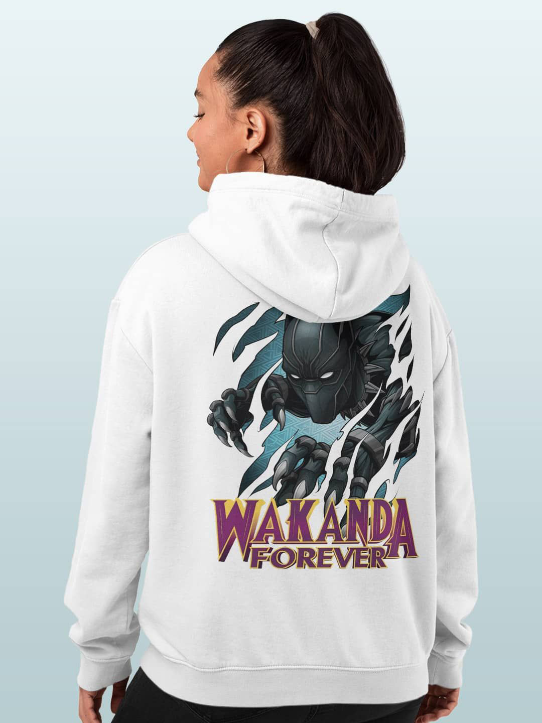 

macmerise Women Printed Hooded Sweatshirt, White