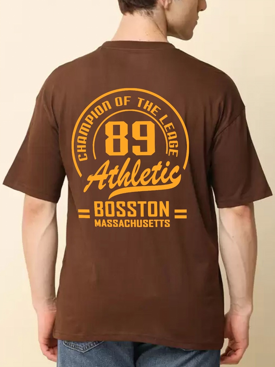 

TABADTOD Men Typography T-shirt, Brown