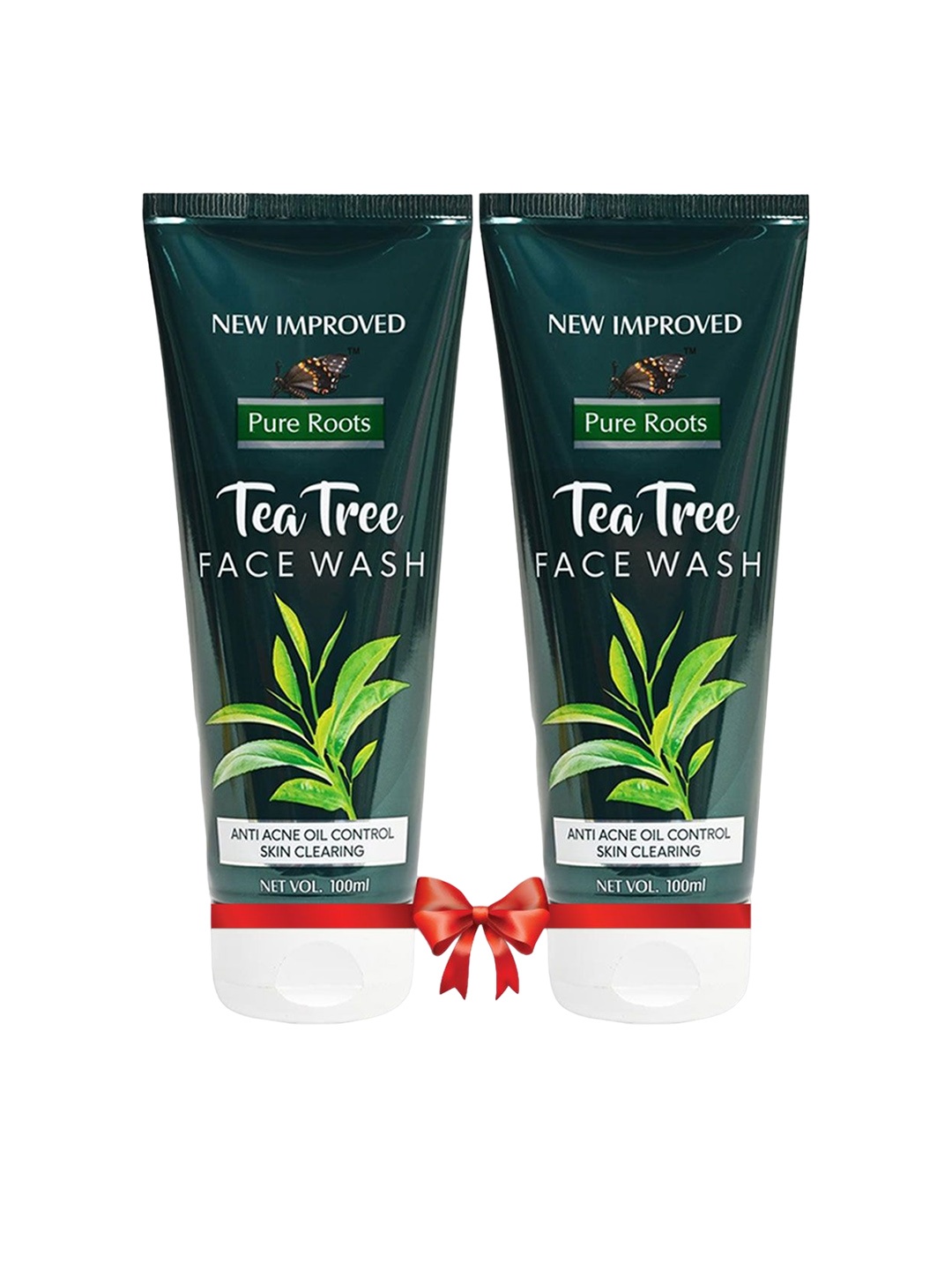 

pure roots Set Of 2 Tea Tree Face Wash For Oil Control - 100ml Each, Green