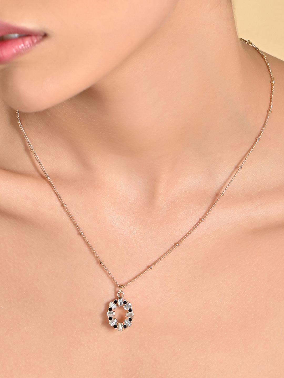 

ToniQ Gold-Plated Cubic Zirconia Studded Necklace