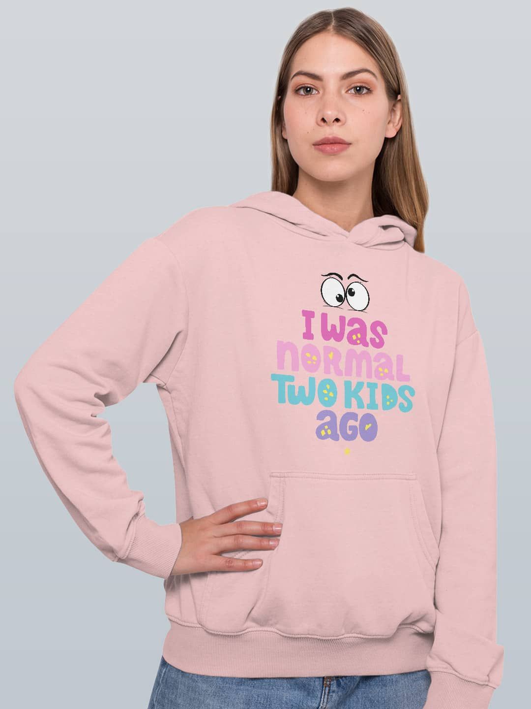 

macmerise Women Printed Hooded Sweatshirt, Pink