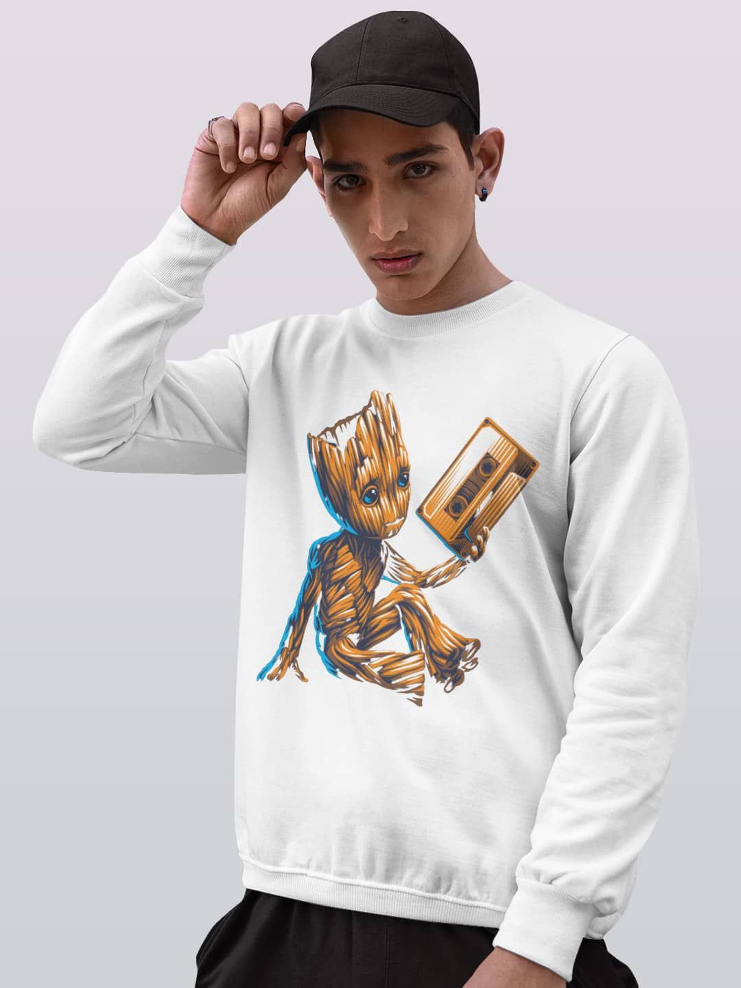 

macmerise Men Printed Sweatshirt, White