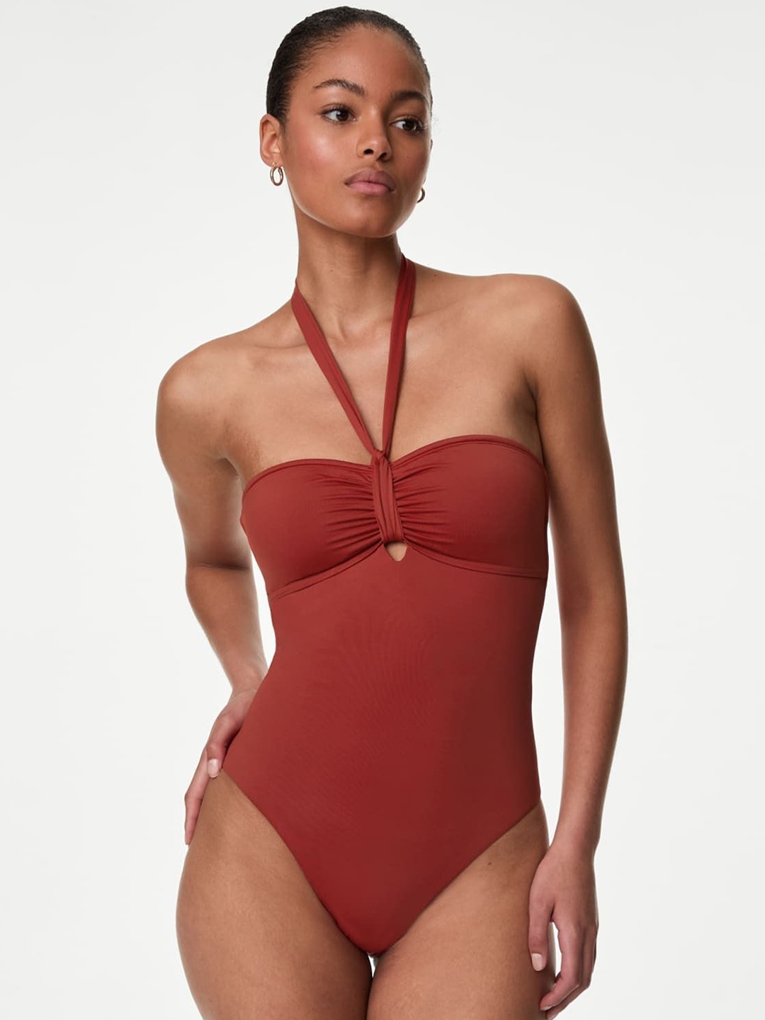 

Marks & Spencer Halter Neck Bodysuit, Coffee brown