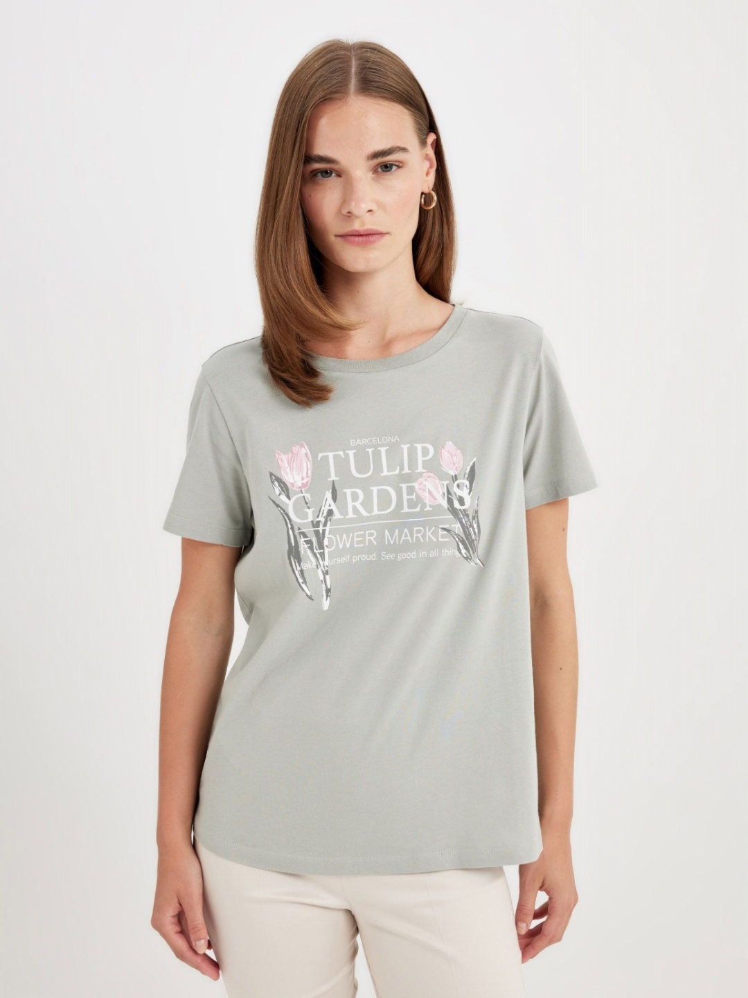 

DeFacto Women Typography Printed T-shirt, Na