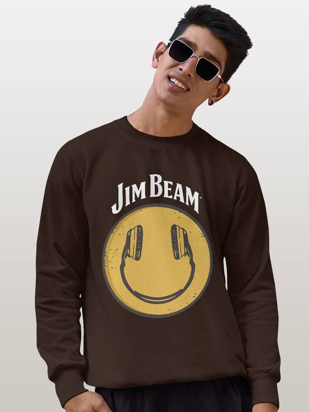 

macmerise Men Printed Sweatshirt, Brown