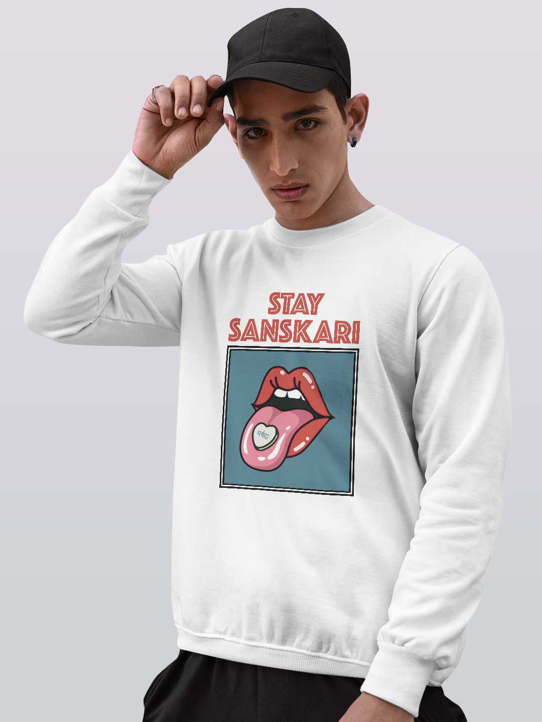 

macmerise Men Printed Sweatshirt, White