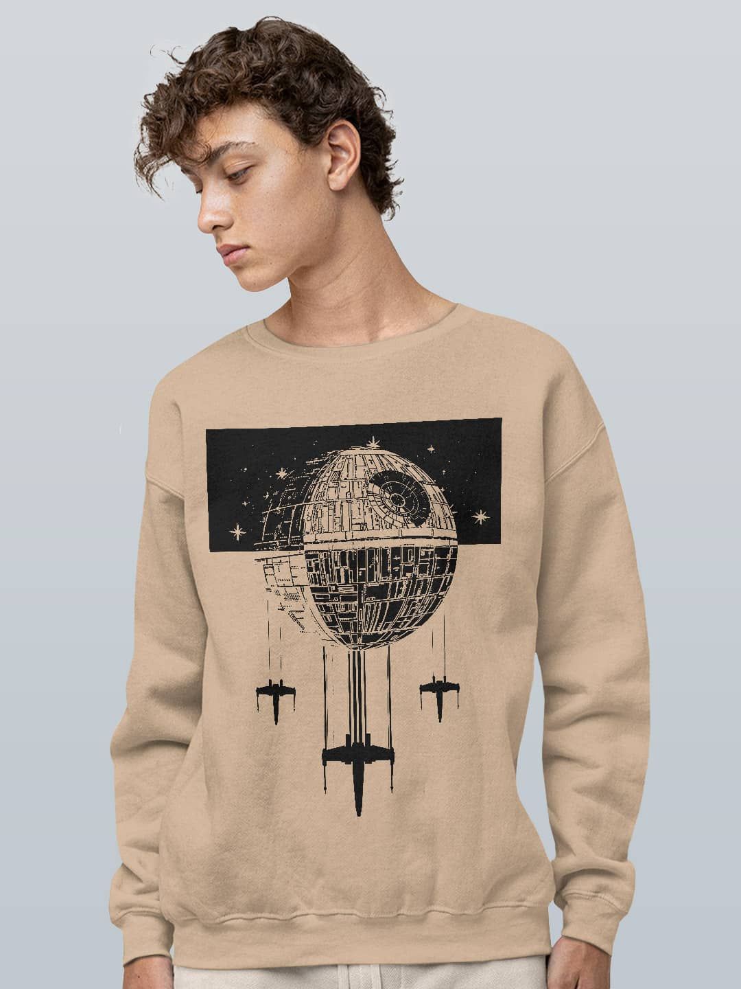 

macmerise Men Printed Sweatshirt, Beige