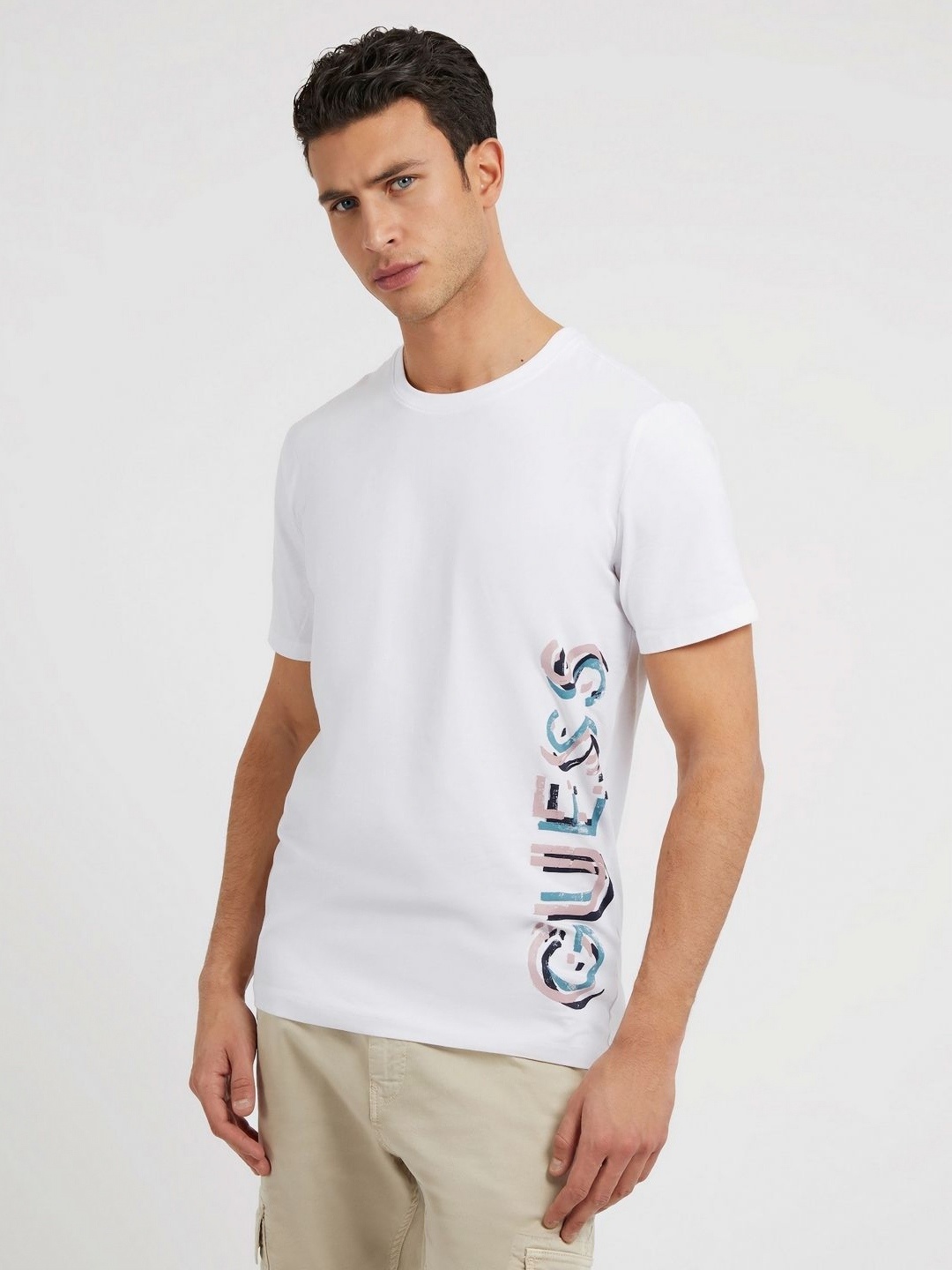 

GUESS Men Typography Printed T-shirt, White