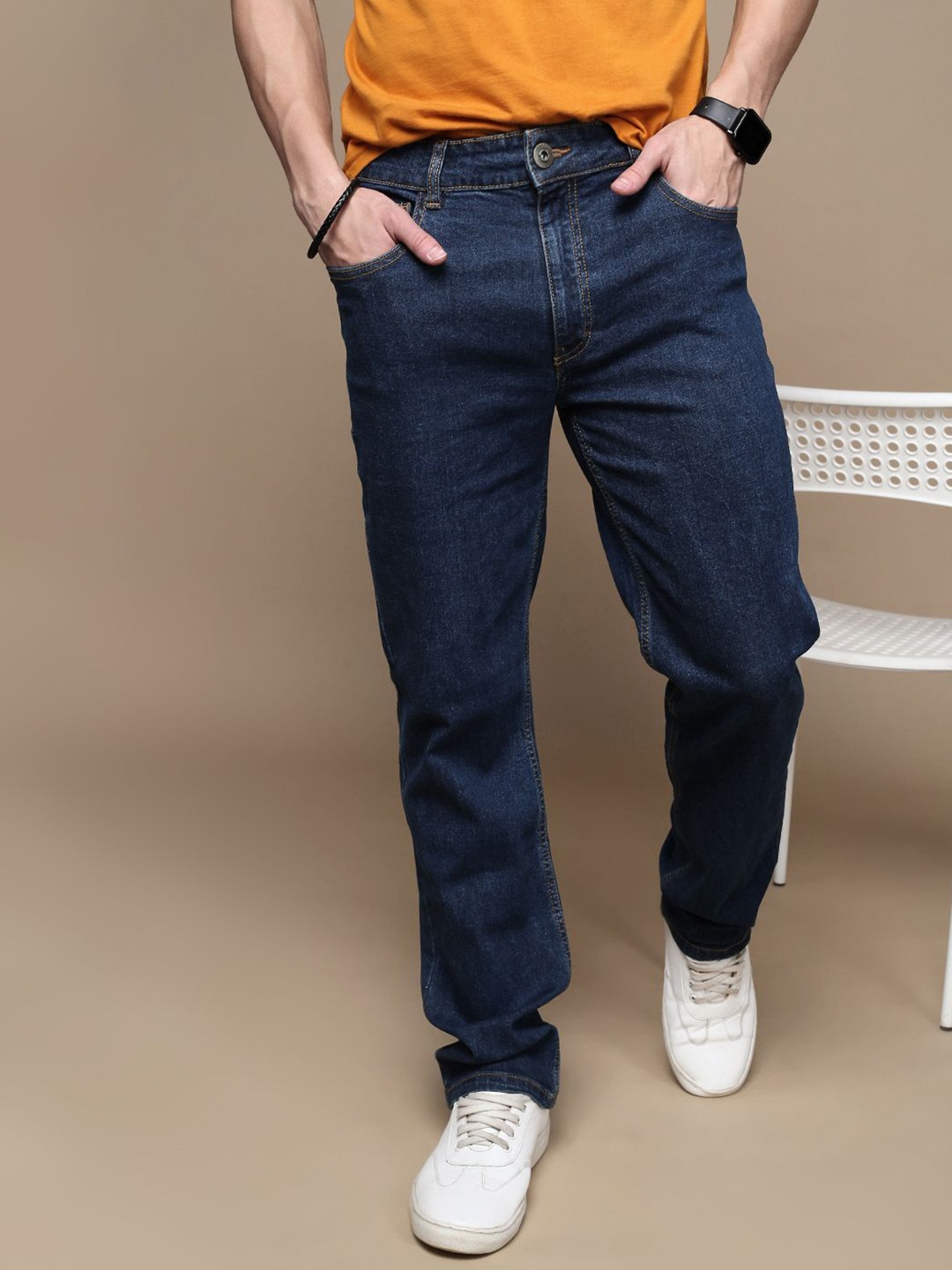 

The Roadster Lifestyle Co Men No Faded Mid-Rise Regular Fit Jeans, Blue