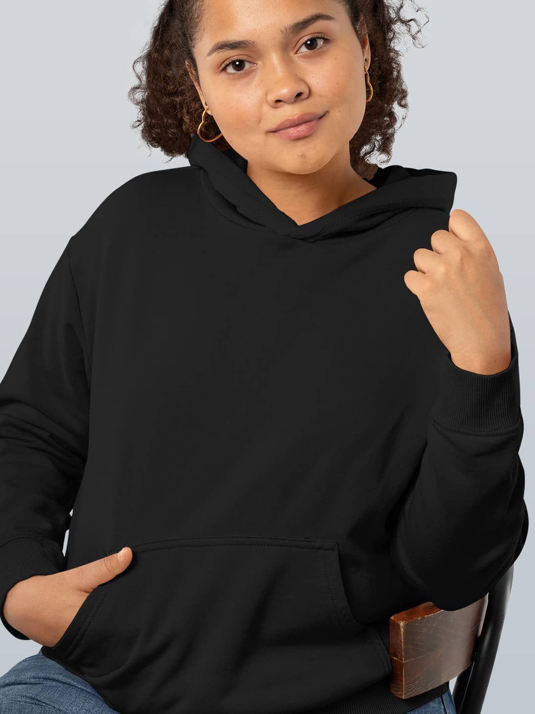

macmerise Women Hooded Sweatshirt, Black