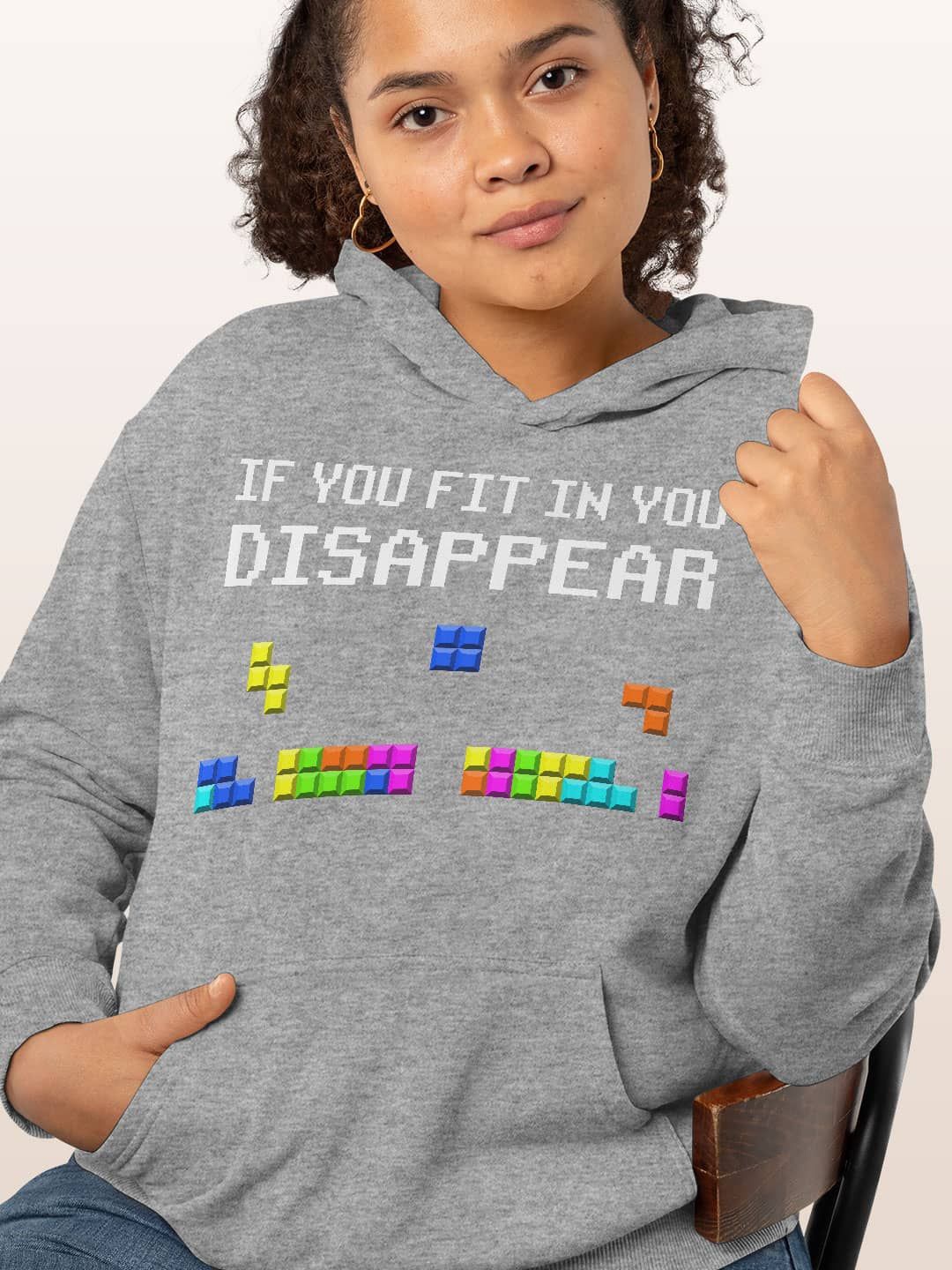 

macmerise Women Printed Hooded Sweatshirt, Grey