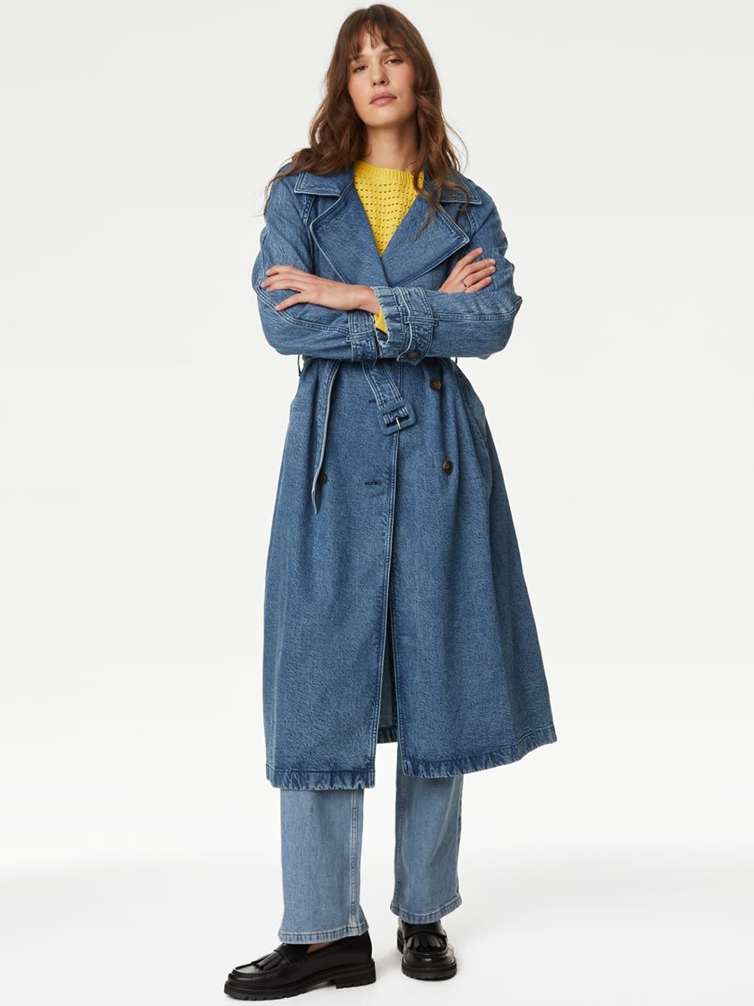 

Marks & Spencer Notched Lapel Collar Overcoat, Blue