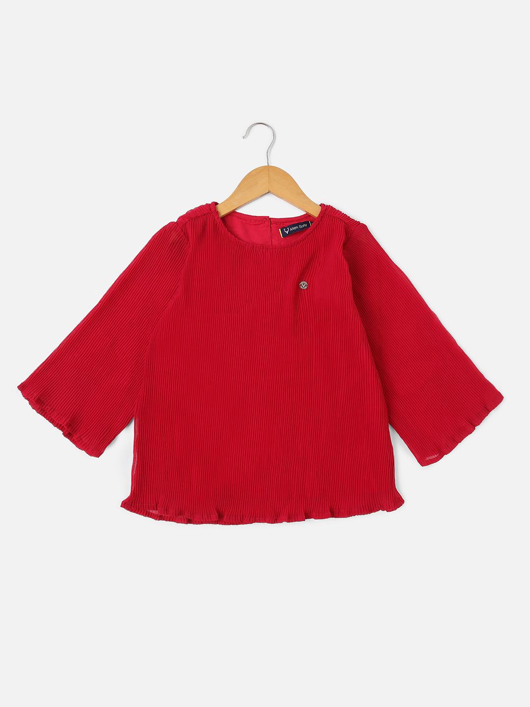 

Allen Solly Junior Girls Cotton Round Neck Three-Quarter Sleeves Top, Red