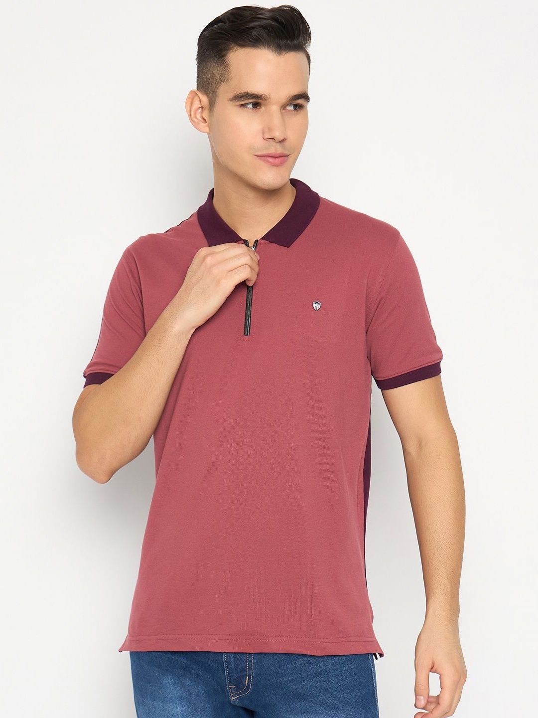 

Duke Men Solid Polo Collar Cotton Slim Fit T-shirt, Multi