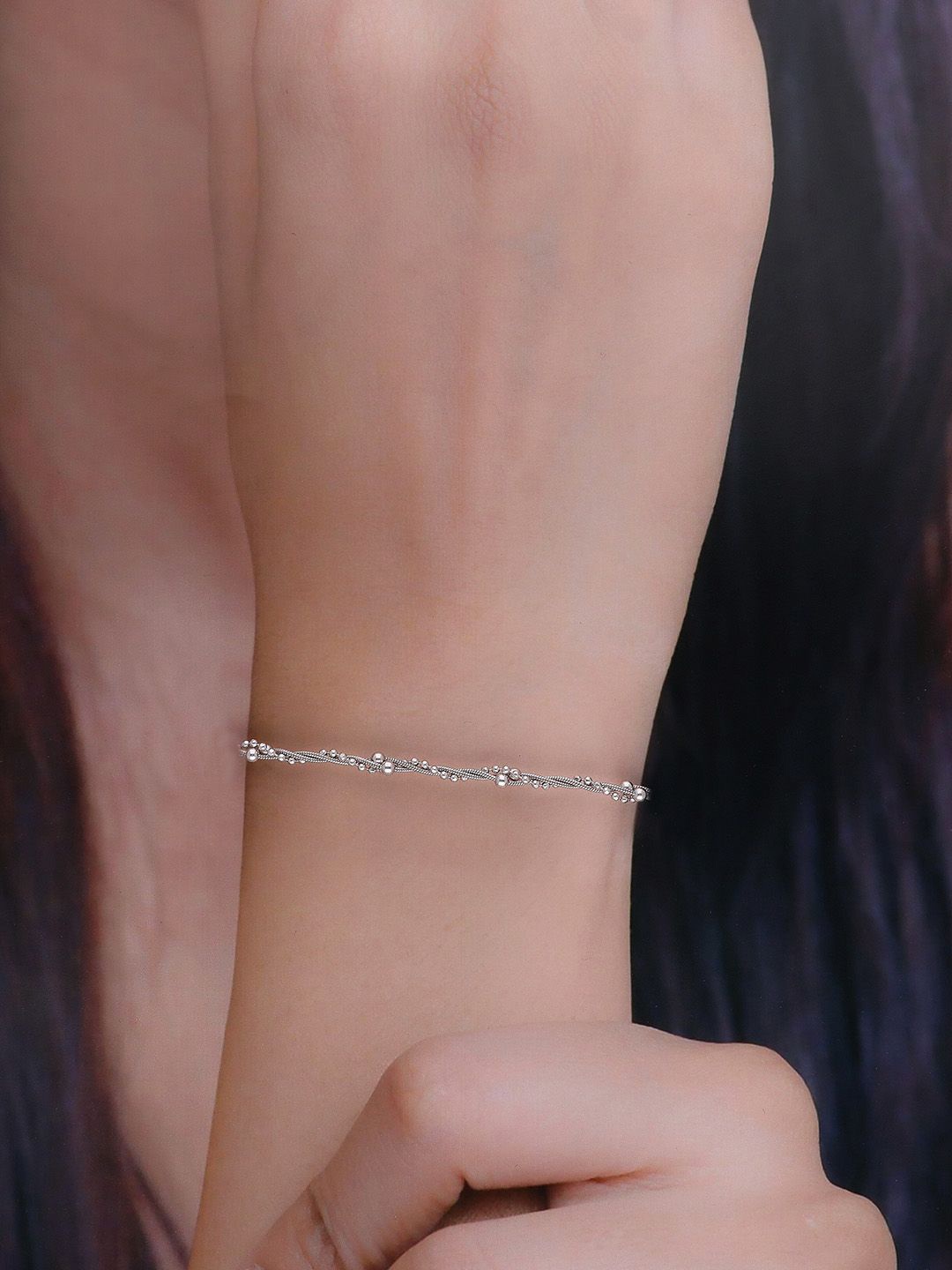 

KAI JEWEL Sterling Silver Rhodium-Plated Cubic Zirconia Wraparound Bracelet