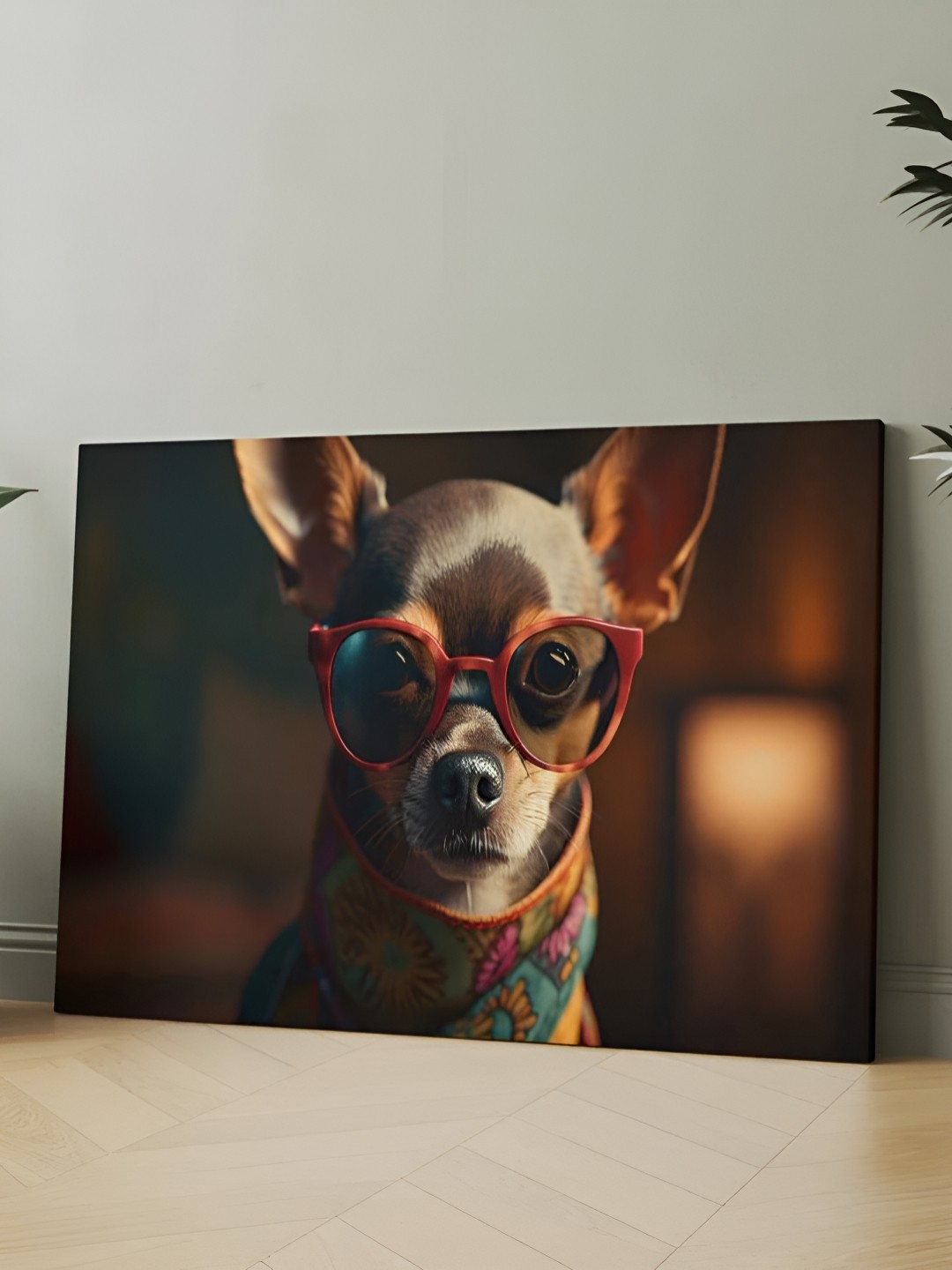 

CLAWCRAFTS Brown & Red Animal Canvas Wooden Wall Art