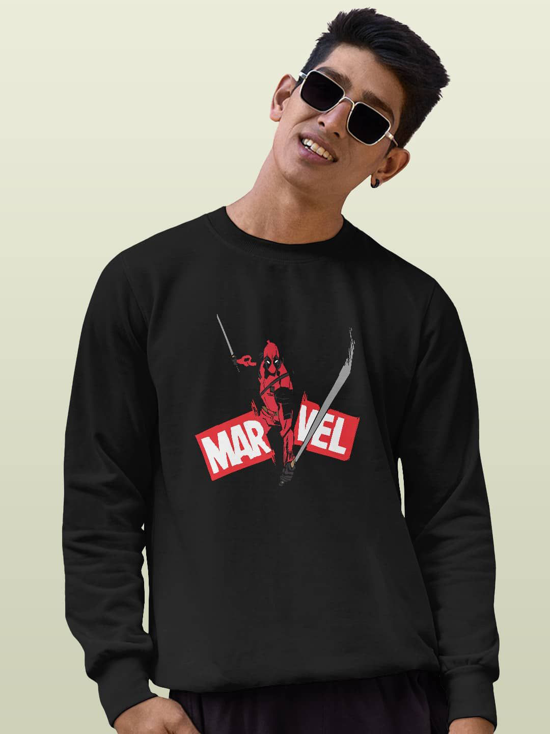 

macmerise Men Printed Sweatshirt, Black