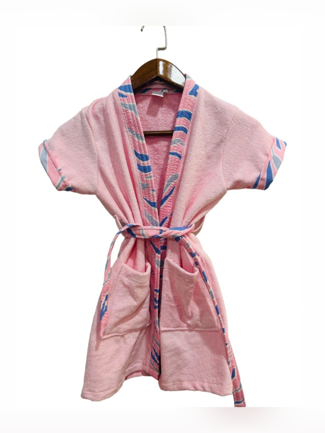 

GAB Kids Pink & Blue Pure Cotton Short Sleeve Bath Robe