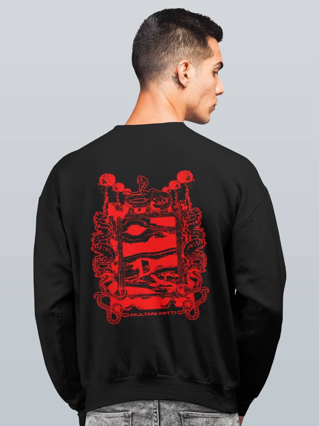 

macmerise Men Printed Sweatshirt, Black