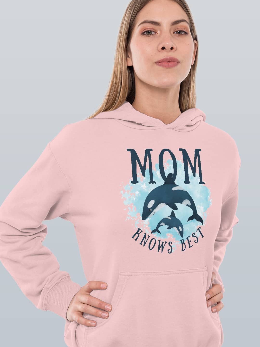 

macmerise Women Printed Hooded Sweatshirt, Pink