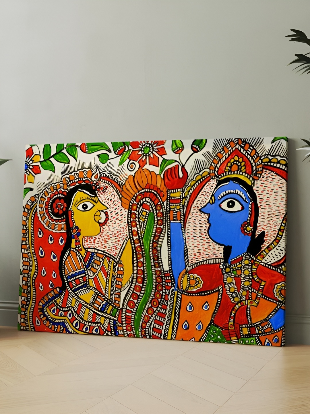 

CLAWCRAFTS Red & Yellow Religious Canvas Wooden Wall Art