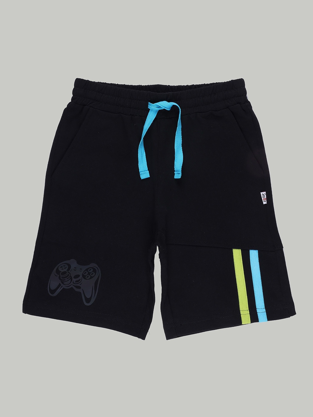 

SPYBY Boys Mid-Rise Cotton Shorts, Black