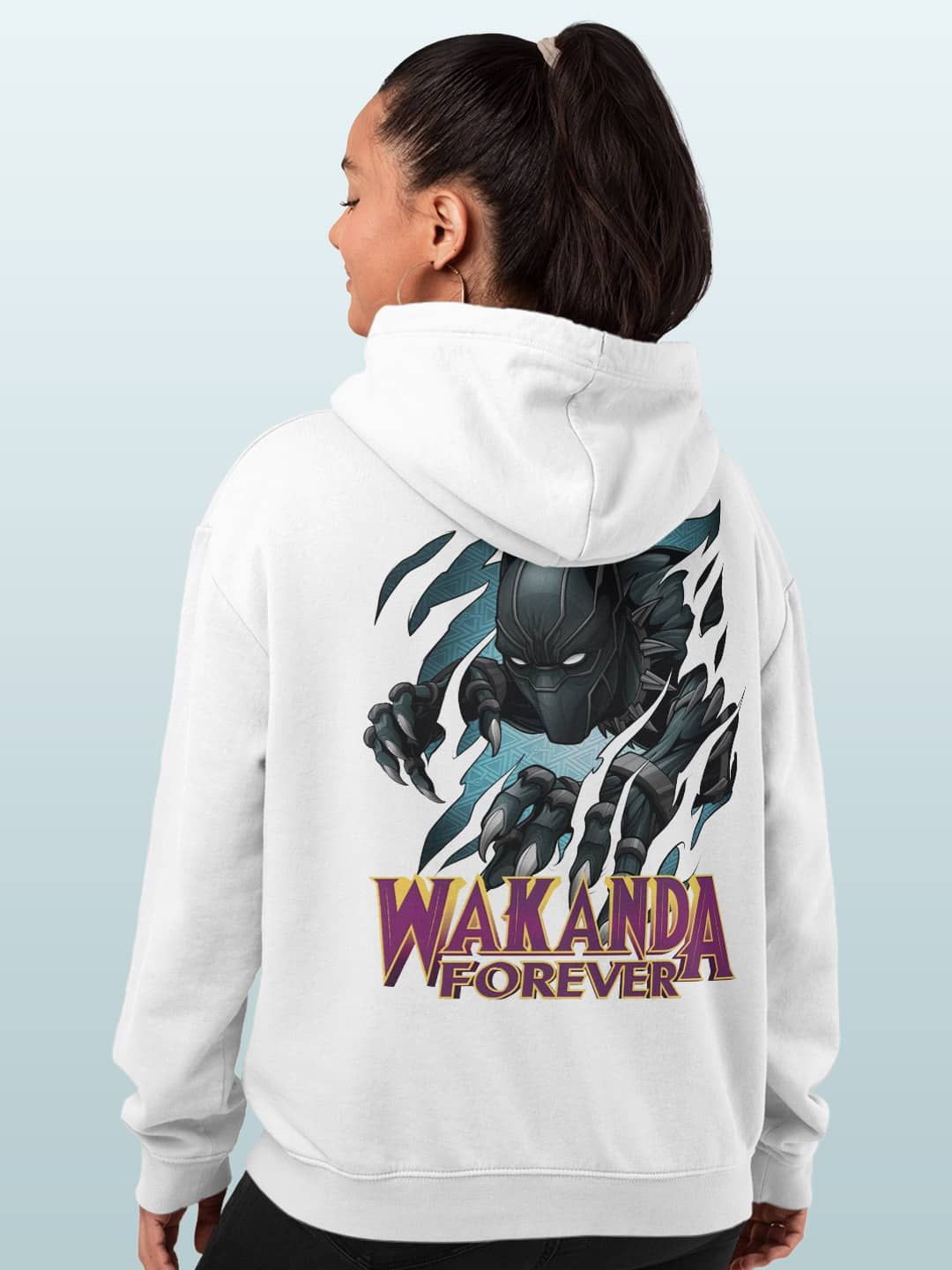 

macmerise Women Printed Hooded Sweatshirt, White