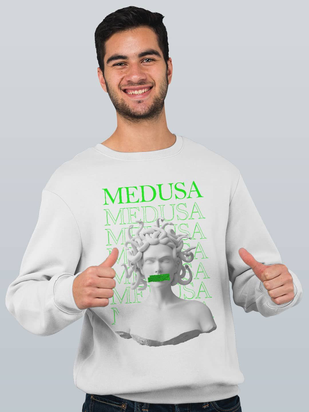

macmerise Men Printed Sweatshirt, White