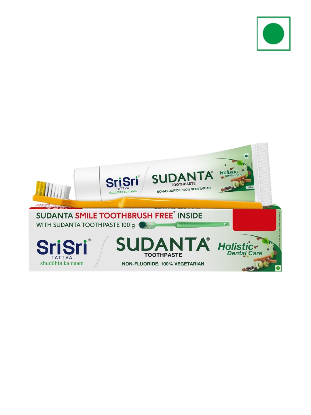 

Sri Sri Tattva Set Of 4 Sudanta Toothpaste With Free Toothbrush-100g Each, Na